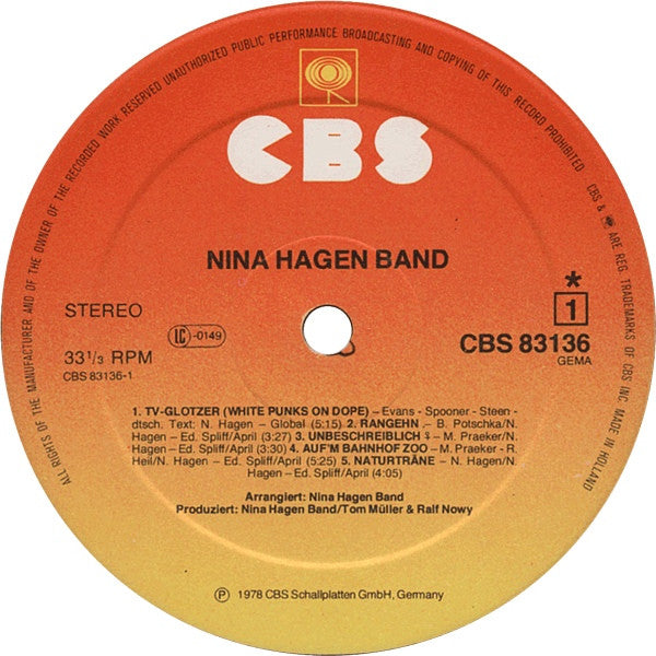 Hagen, Nina Band ‎– Nina Hagen Band