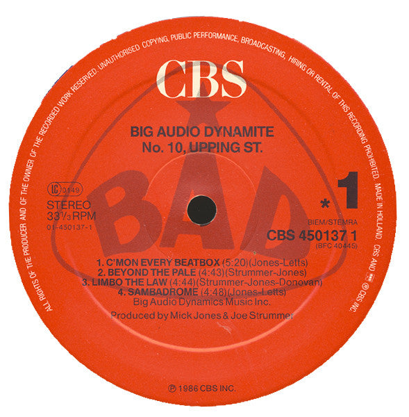 Big Audio Dynamite - No. 10, Upping Street