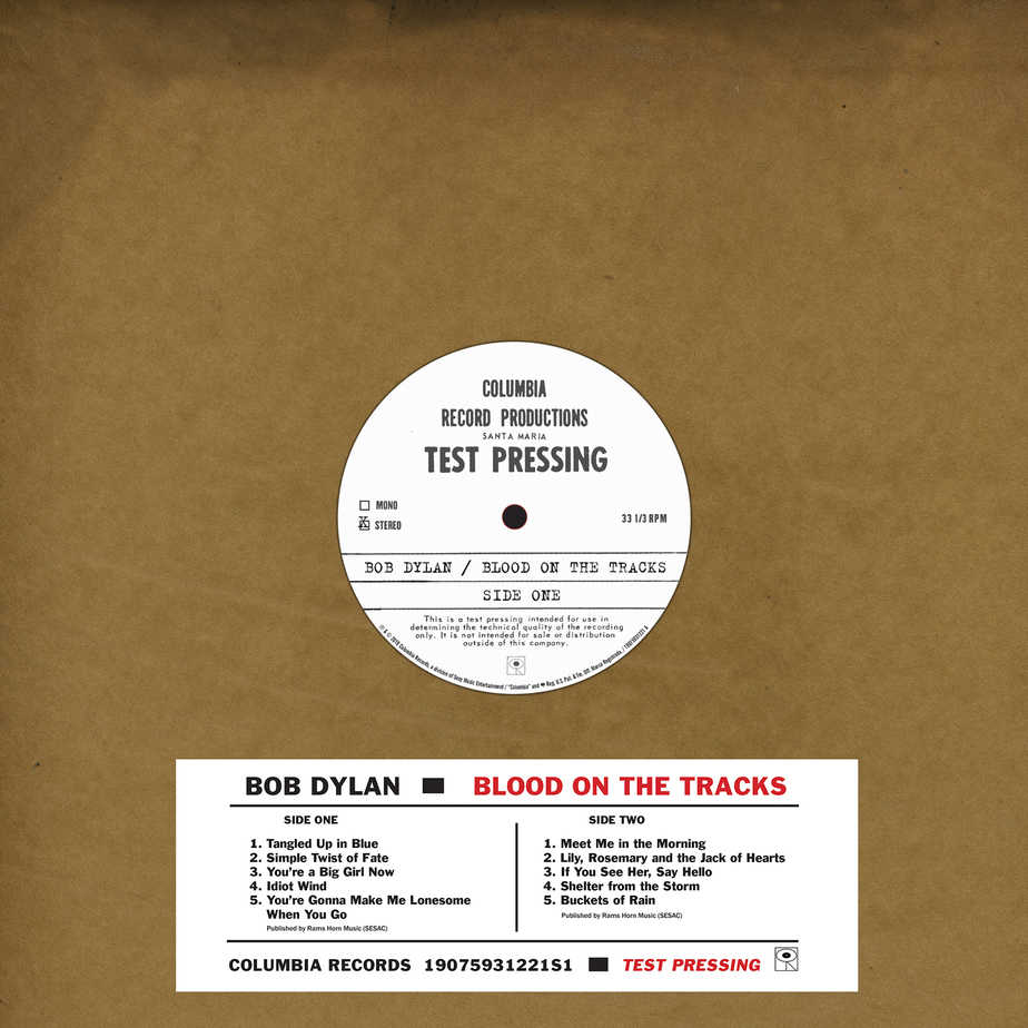 Dylan, Bob - Blood On The Tracks – Original New York Test Pressing