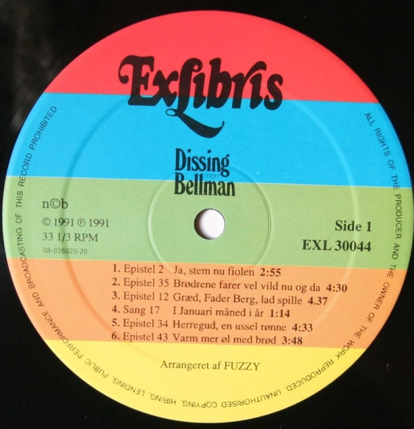 Dissing, Povl ‎– Dissing Synger Bellman