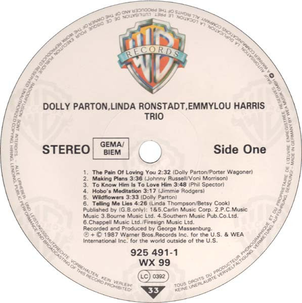 Parton, Dolly/Linda Ronstadt/Emmelou Harris - Trio
