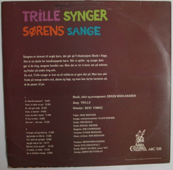 Trille - Synger Sørens Sange.